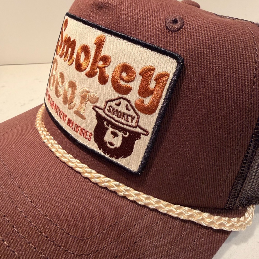 Smokey Bear NEW Trucker Hat Mesh Rope Snapback "Only You Can Prevent‎ Wildfires" - Picture 5 of 12
